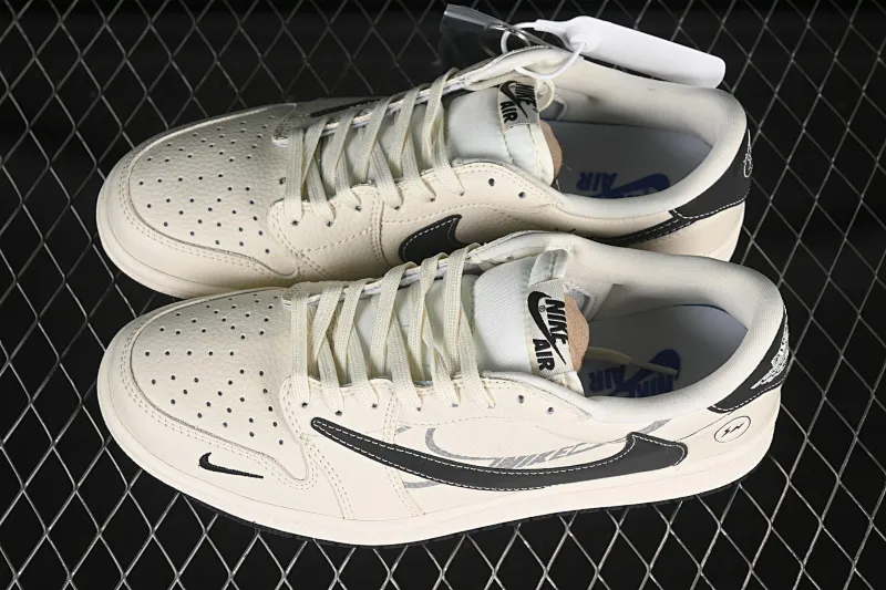 All categories Air Jordan Jordan series basketball shoes Air Jordan 1 Low High-end customized low-top sneakers Travis Scott x Fragment Design x Air Jordan 1 Low OG SP AJ1 Lightning joint name Phantom black hook Low-top cultural casual sneakers LD2025-029